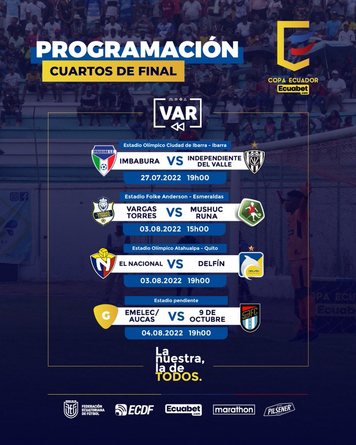 Cuartos de Final de la Copa Ecuador con VAR Cancha Ecuador